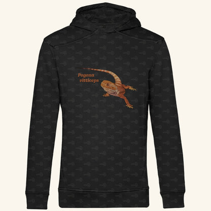 Herren Bio Hoodie mit Seitentaschen | Bartagame Bearded Dragon  Pogona vitticeps