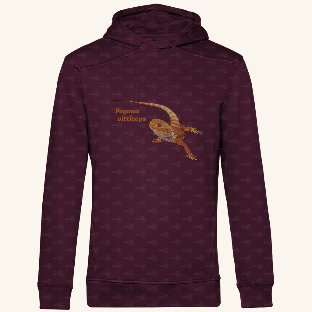 Herren Bio Hoodie mit Seitentaschen | Bartagame Bearded Dragon  Pogona vitticeps