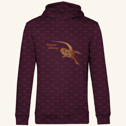 Herren Bio Hoodie mit Seitentaschen | Bartagame Bearded Dragon  Pogona vitticeps