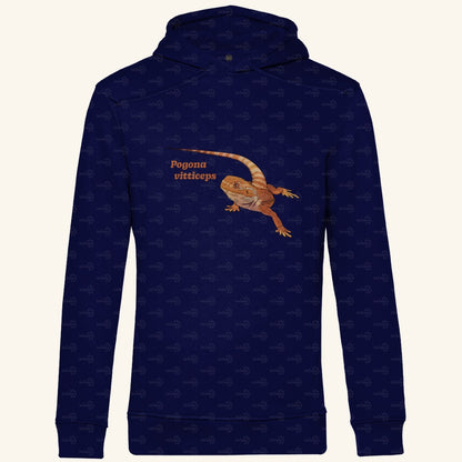 Herren Bio Hoodie mit Seitentaschen | Bartagame Bearded Dragon  Pogona vitticeps
