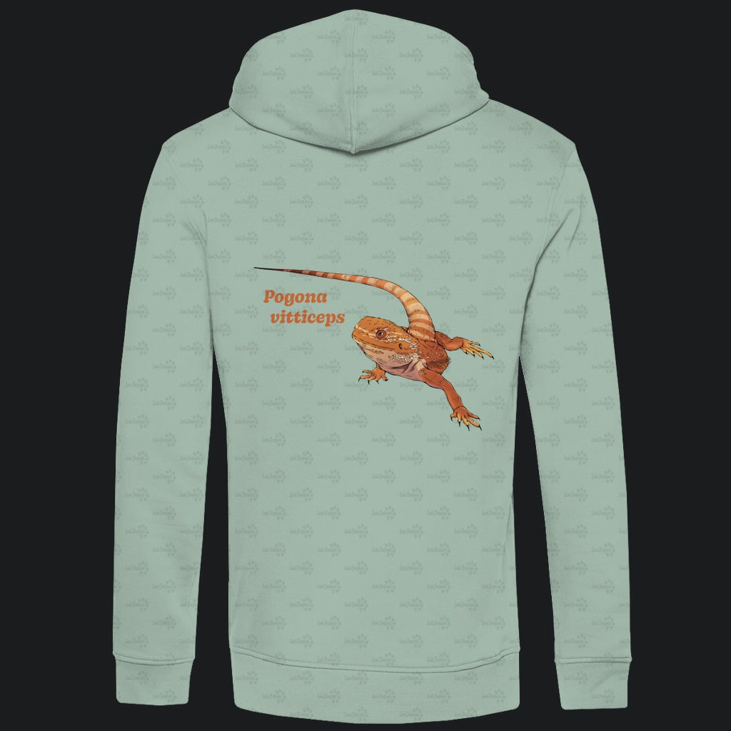 Herren Bio Hoodie mit Seitentaschen | Bartagame Bearded Dragon  Pogona vitticeps