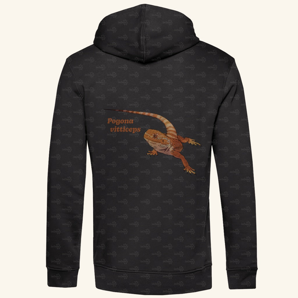 Herren Bio Hoodie mit Seitentaschen | Bartagame Bearded Dragon  Pogona vitticeps
