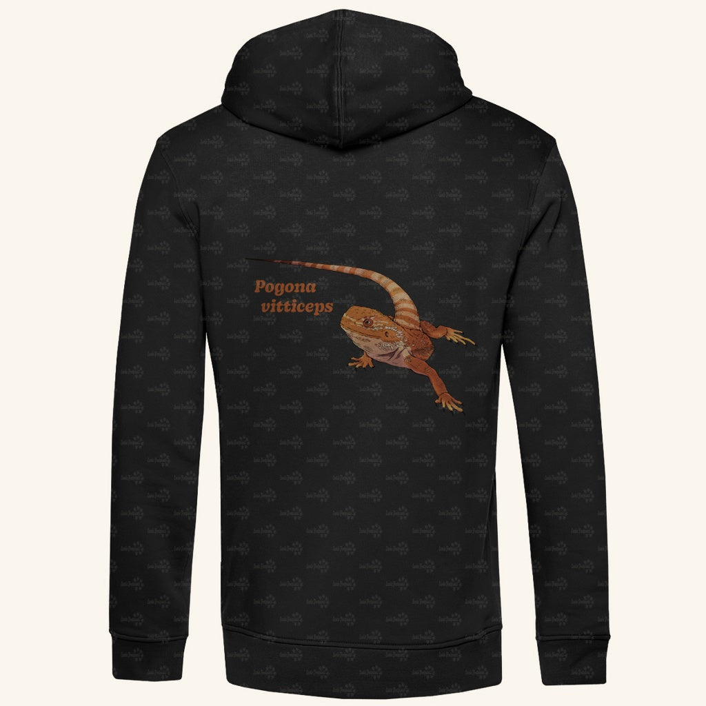 Herren Bio Hoodie mit Seitentaschen | Bartagame Bearded Dragon  Pogona vitticeps