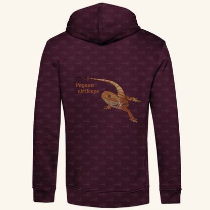 Herren Bio Hoodie mit Seitentaschen | Bartagame Bearded Dragon  Pogona vitticeps