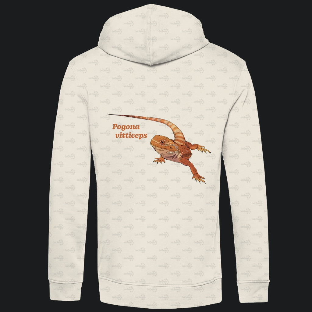Herren Bio Hoodie mit Seitentaschen | Bartagame Bearded Dragon  Pogona vitticeps