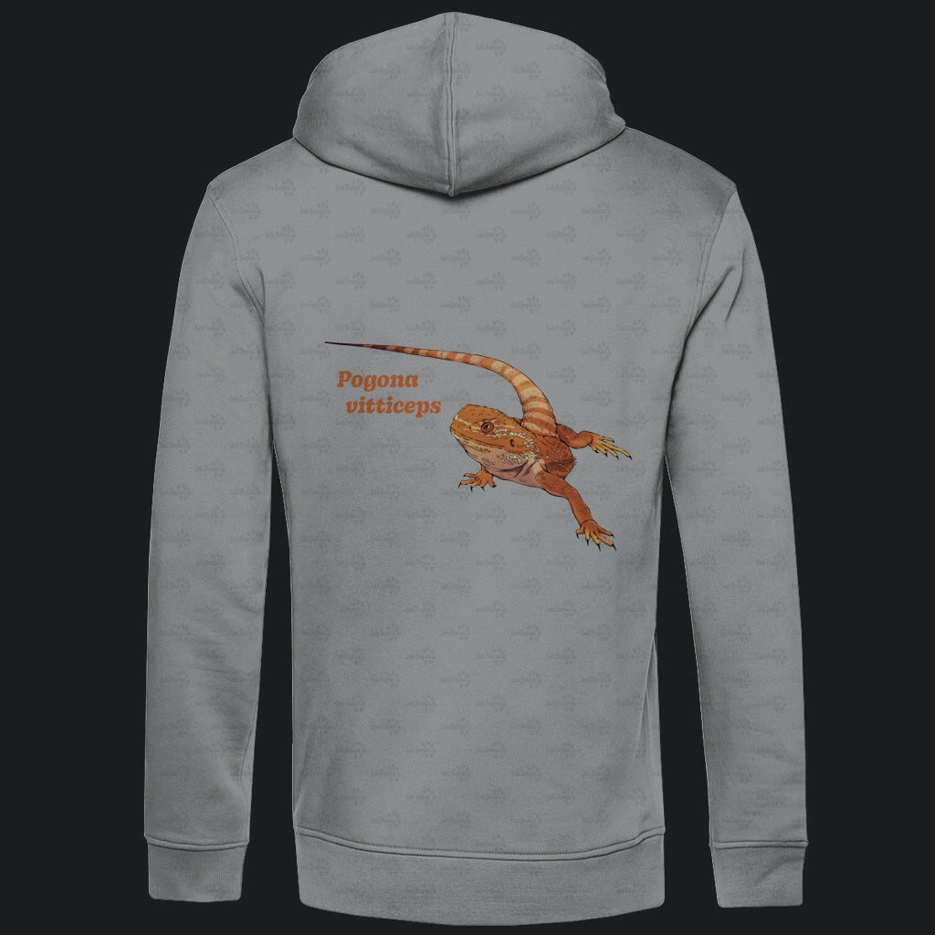 Herren Bio Hoodie mit Seitentaschen | Bartagame Bearded Dragon  Pogona vitticeps