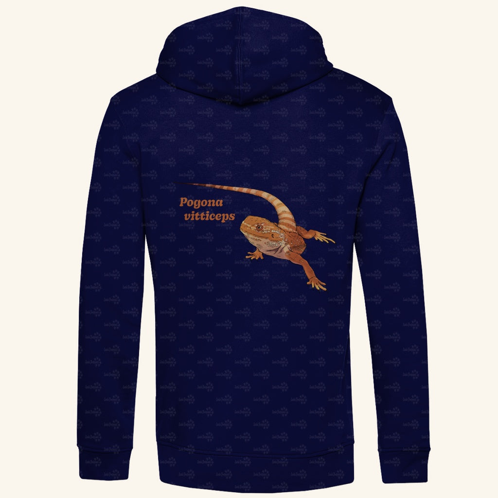 Herren Bio Hoodie mit Seitentaschen | Bartagame Bearded Dragon  Pogona vitticeps