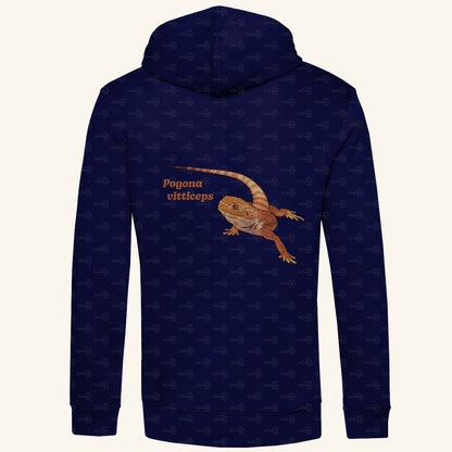 Herren Bio Hoodie mit Seitentaschen | Bartagame Bearded Dragon  Pogona vitticeps
