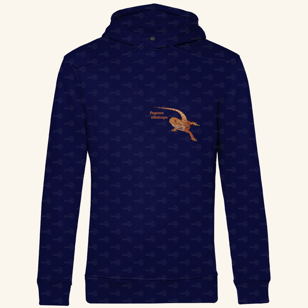 Herren Bio Hoodie mit Seitentaschen | Bartagame Bearded Dragon  Pogona vitticeps