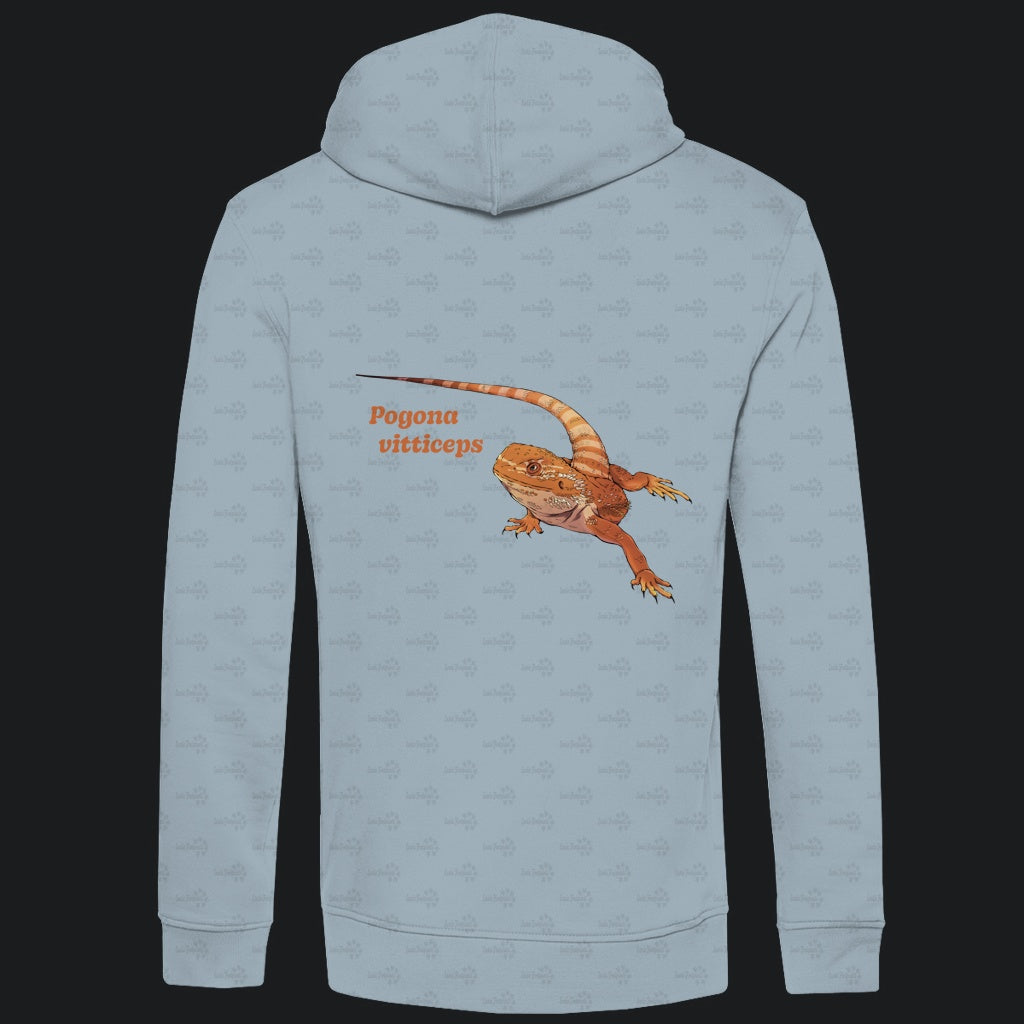 Herren Bio Hoodie mit Seitentaschen | Bartagame Bearded Dragon  Pogona vitticeps