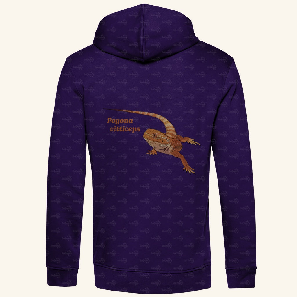 Herren Bio Hoodie mit Seitentaschen | Bartagame Bearded Dragon  Pogona vitticeps