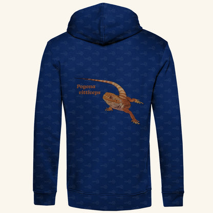Herren Bio Hoodie mit Seitentaschen | Bartagame Bearded Dragon  Pogona vitticeps