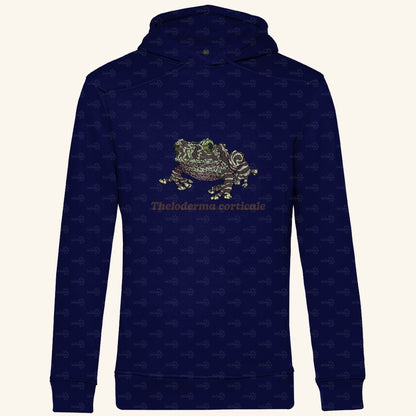 Herren Bio Hoodie mit Seitentaschen | Vietnamesische Moosfrosch  Moosy Frog Theloderma corticale