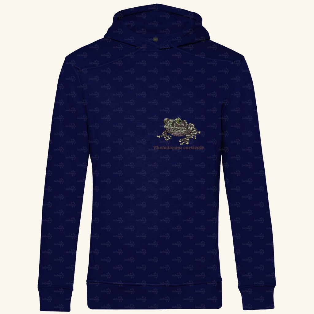 Herren Bio Hoodie mit Seitentaschen | Vietnamesische Moosfrosch  Moosy Frog Theloderma corticale