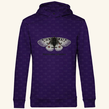 Herren  Bio Hoodie mit Seitentaschen | Alpenapollo Parnassius phoebus