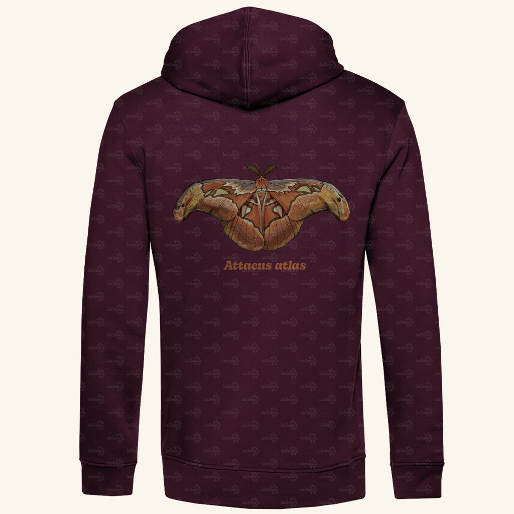 Herren Bio Hoodie mit Seitentaschen | Atlas spinner Atlas moth Attacus atlas