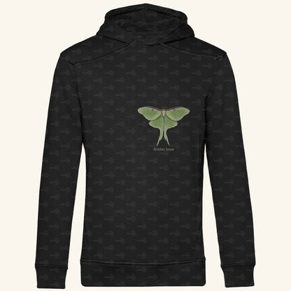 Herren  Bio Hoodie mit Seitentaschen | Mondmotte Luna Moth Actias luna