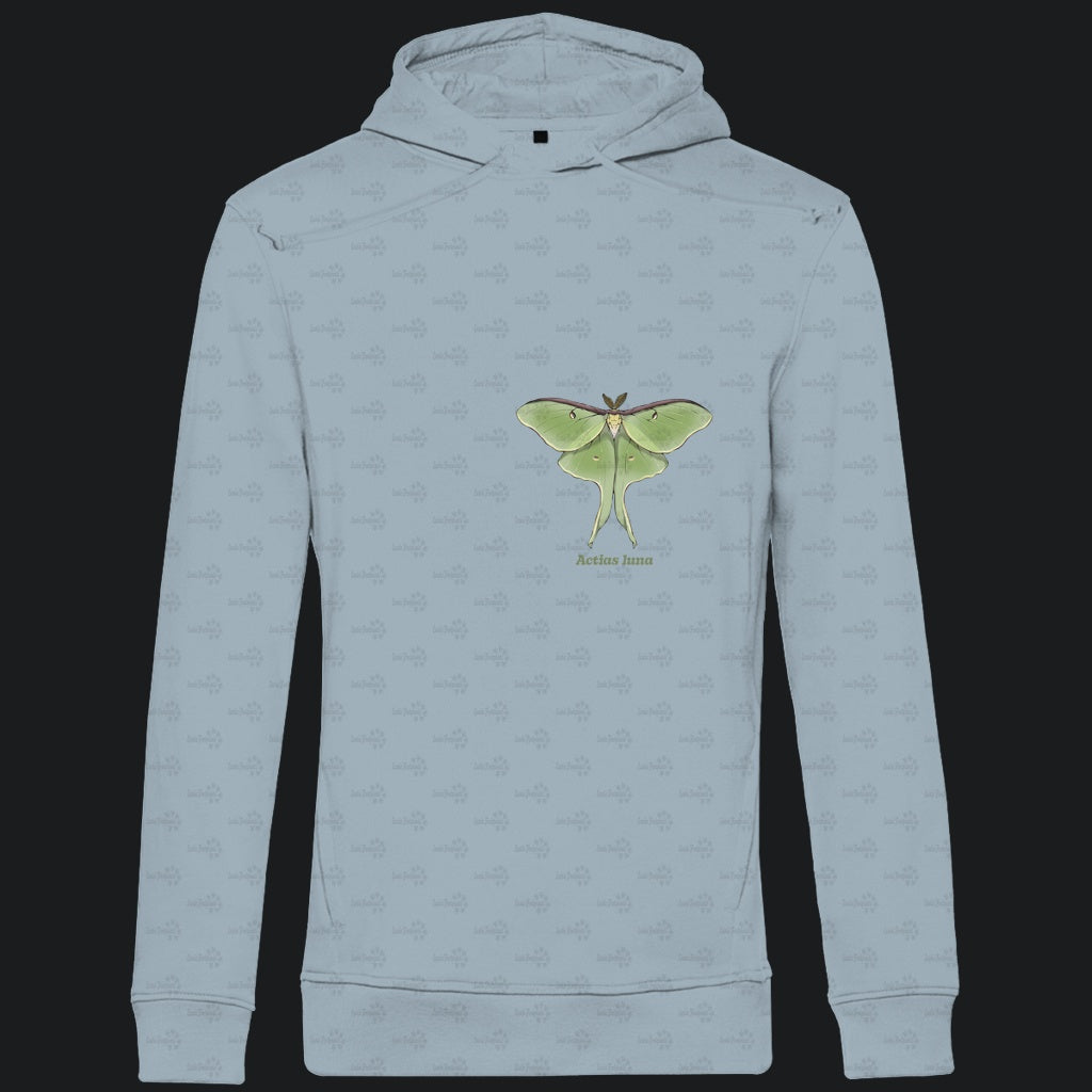 Herren  Bio Hoodie mit Seitentaschen | Mondmotte Luna Moth Actias luna