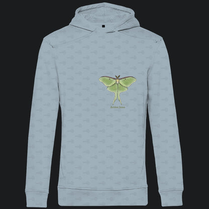 Herren  Bio Hoodie mit Seitentaschen | Mondmotte Luna Moth Actias luna