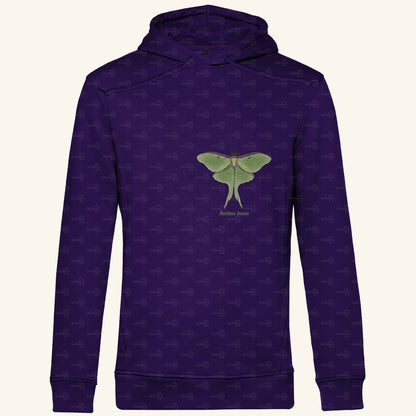 Herren  Bio Hoodie mit Seitentaschen | Mondmotte Luna Moth Actias luna