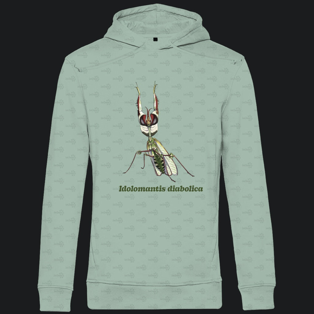 Herren  Bio Hoodie mit Seitentaschen | Große Teufelsblume  Idolomantis diabolica