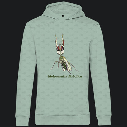 Herren  Bio Hoodie mit Seitentaschen | Große Teufelsblume  Idolomantis diabolica