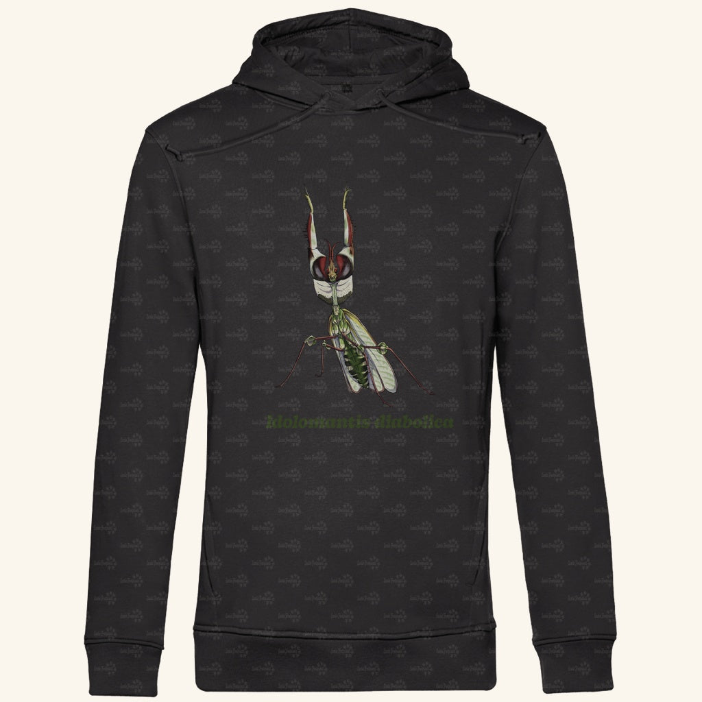 Herren  Bio Hoodie mit Seitentaschen | Große Teufelsblume  Idolomantis diabolica