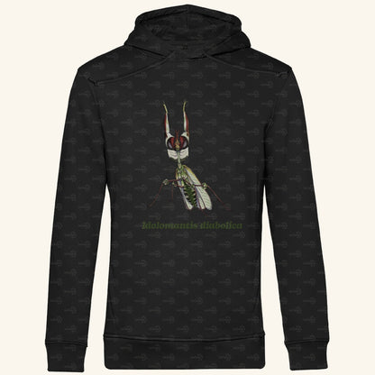 Herren  Bio Hoodie mit Seitentaschen | Große Teufelsblume  Idolomantis diabolica