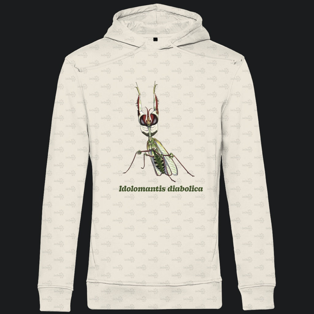 Herren  Bio Hoodie mit Seitentaschen | Große Teufelsblume  Idolomantis diabolica
