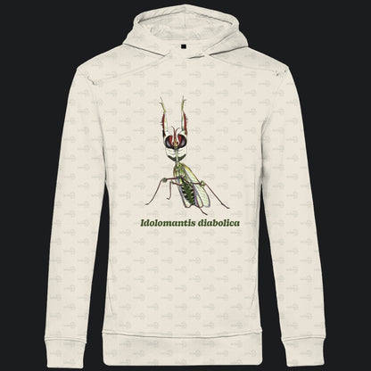 Herren  Bio Hoodie mit Seitentaschen | Große Teufelsblume  Idolomantis diabolica