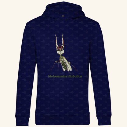 Herren  Bio Hoodie mit Seitentaschen | Große Teufelsblume  Idolomantis diabolica