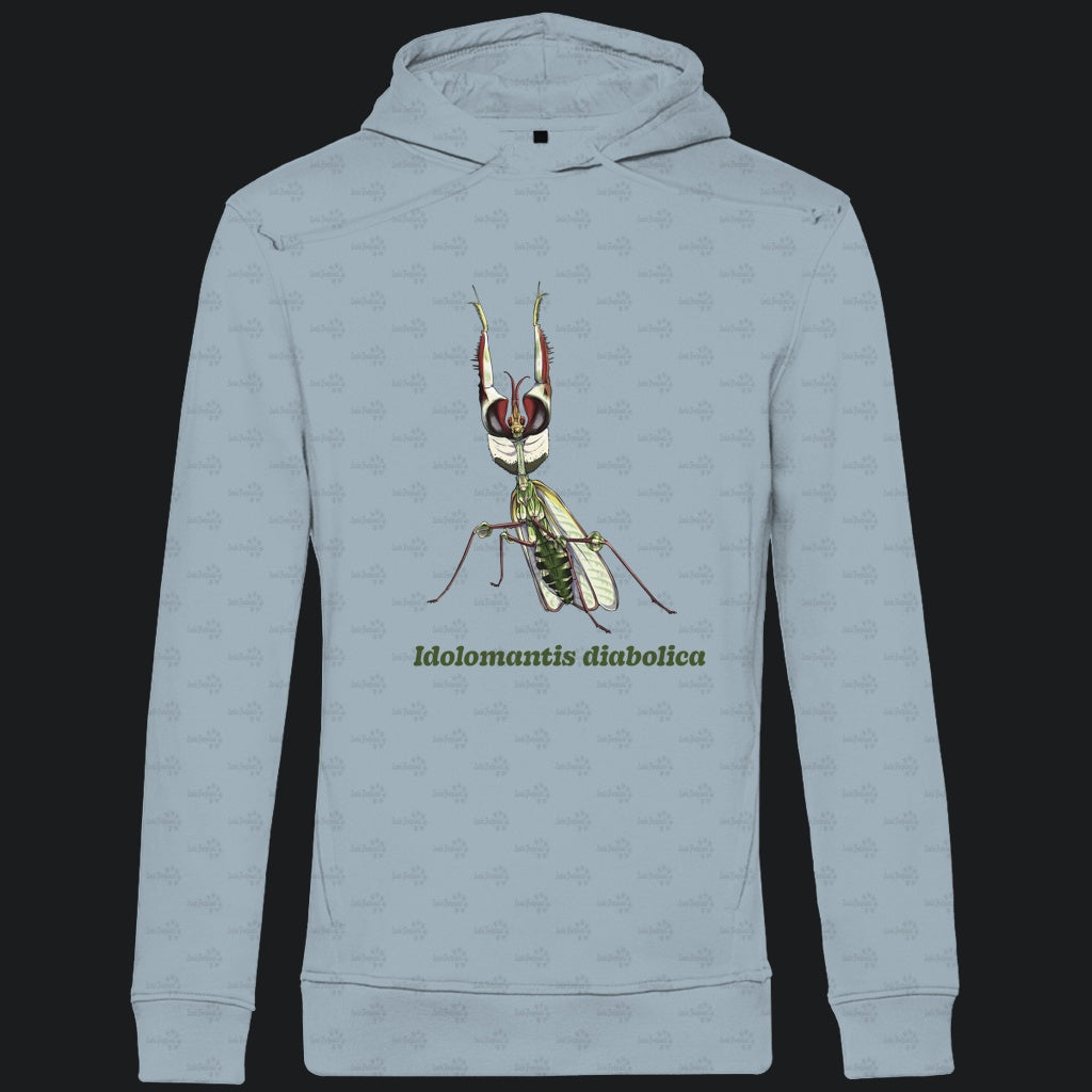 Herren  Bio Hoodie mit Seitentaschen | Große Teufelsblume  Idolomantis diabolica