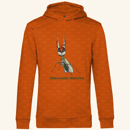 Herren  Bio Hoodie mit Seitentaschen | Große Teufelsblume  Idolomantis diabolica