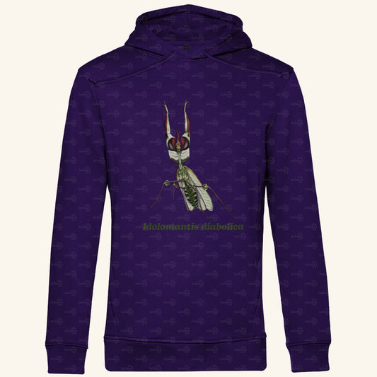 Herren  Bio Hoodie mit Seitentaschen | Große Teufelsblume  Idolomantis diabolica