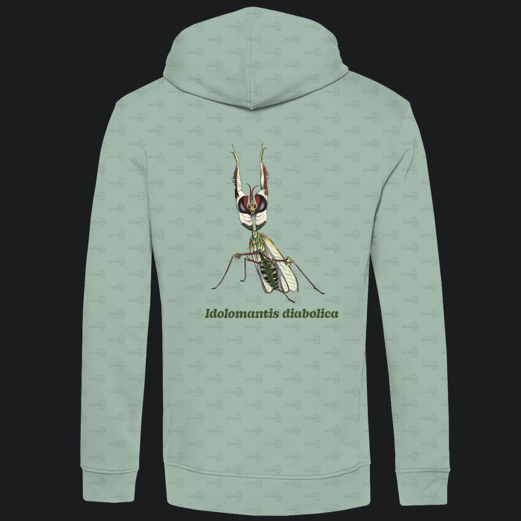 Herren  Bio Hoodie mit Seitentaschen | Große Teufelsblume  Idolomantis diabolica