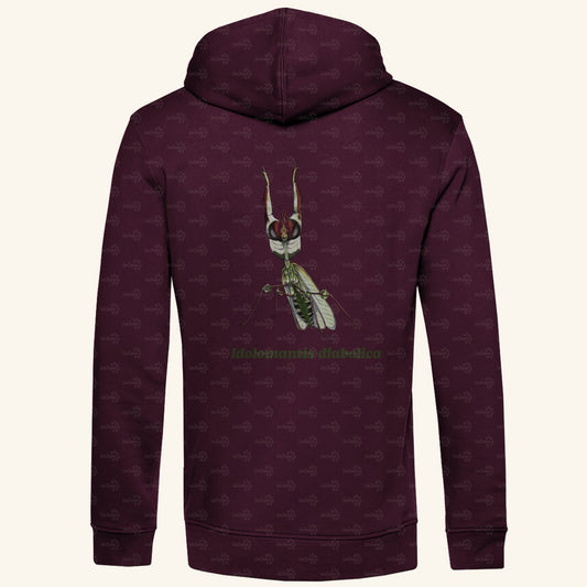 Herren  Bio Hoodie mit Seitentaschen | Große Teufelsblume  Idolomantis diabolica