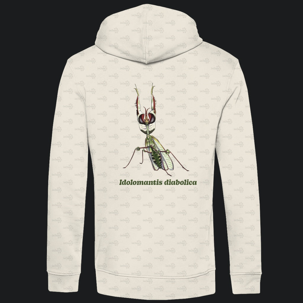 Herren  Bio Hoodie mit Seitentaschen | Große Teufelsblume  Idolomantis diabolica