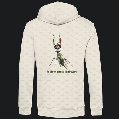 Herren  Bio Hoodie mit Seitentaschen | Große Teufelsblume  Idolomantis diabolica