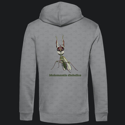Herren  Bio Hoodie mit Seitentaschen | Große Teufelsblume  Idolomantis diabolica
