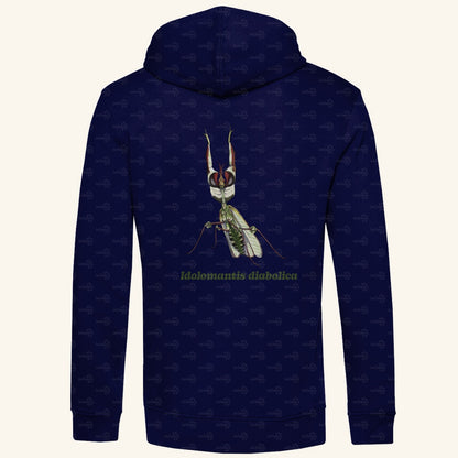Herren  Bio Hoodie mit Seitentaschen | Große Teufelsblume  Idolomantis diabolica