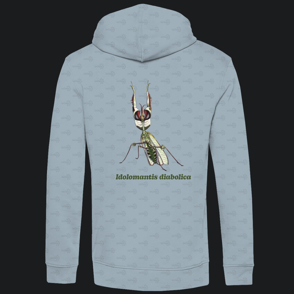 Herren  Bio Hoodie mit Seitentaschen | Große Teufelsblume  Idolomantis diabolica