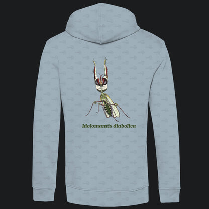 Herren  Bio Hoodie mit Seitentaschen | Große Teufelsblume  Idolomantis diabolica