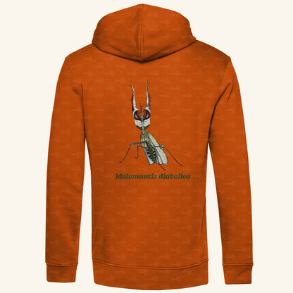 Herren  Bio Hoodie mit Seitentaschen | Große Teufelsblume  Idolomantis diabolica