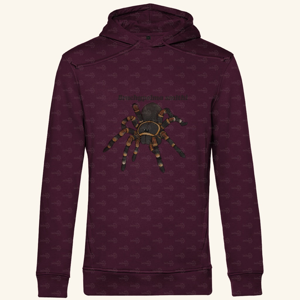 Herren Bio Hoodie mit Seitentaschen | Rotknie Vogelspinne Weiblich  Brachypelma smithi