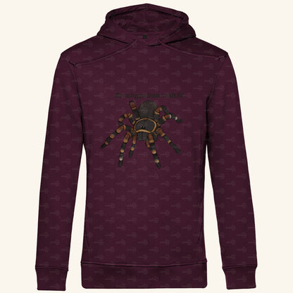 Herren Bio Hoodie mit Seitentaschen | Rotknie Vogelspinne Weiblich  Brachypelma smithi