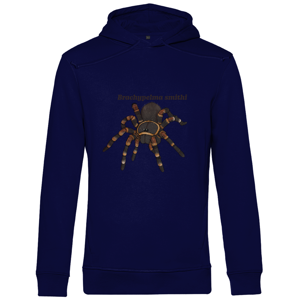 Herren Bio Hoodie mit Seitentaschen | Rotknie Vogelspinne Weiblich  Brachypelma smithi