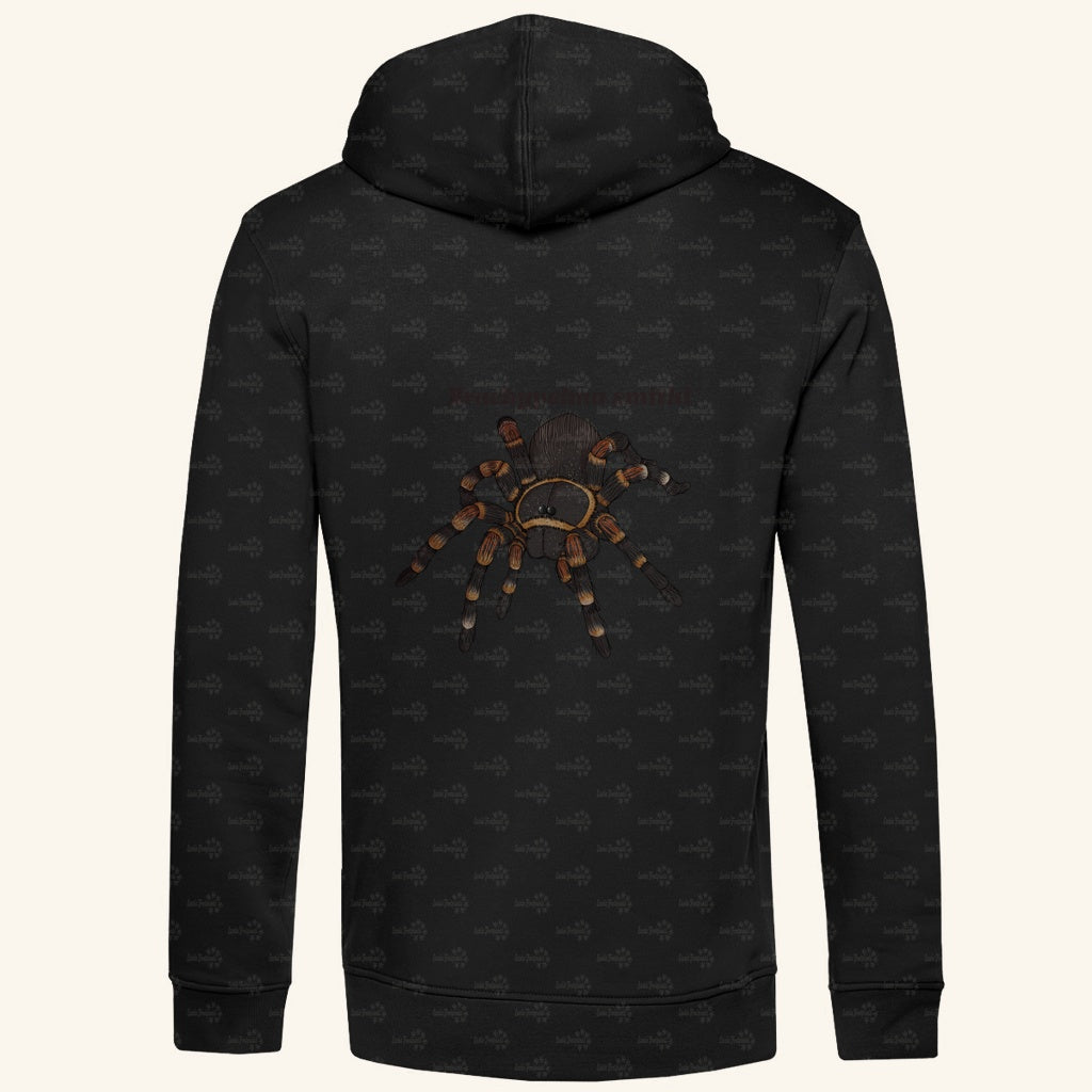 Herren Bio Hoodie mit Seitentaschen | Rotknie Vogelspinne Weiblich  Brachypelma smithi