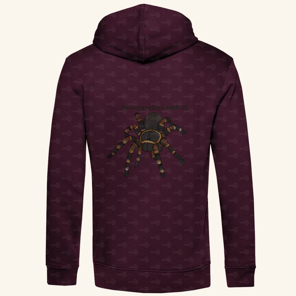 Herren Bio Hoodie mit Seitentaschen | Rotknie Vogelspinne Weiblich  Brachypelma smithi