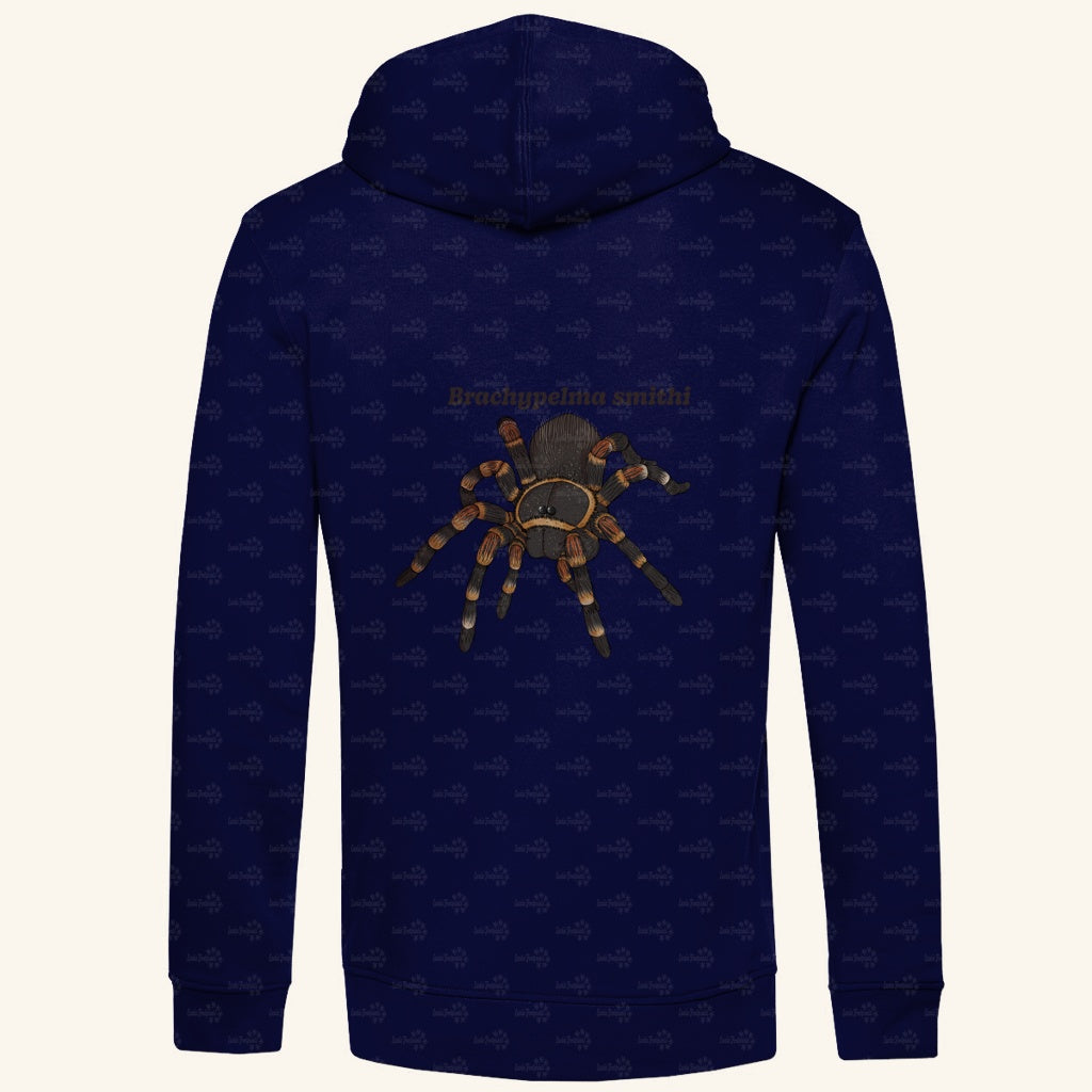 Herren Bio Hoodie mit Seitentaschen | Rotknie Vogelspinne Weiblich  Brachypelma smithi