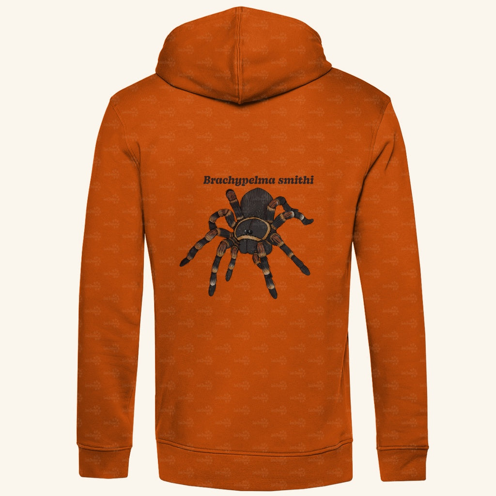 Herren Bio Hoodie mit Seitentaschen | Rotknie Vogelspinne Weiblich  Brachypelma smithi